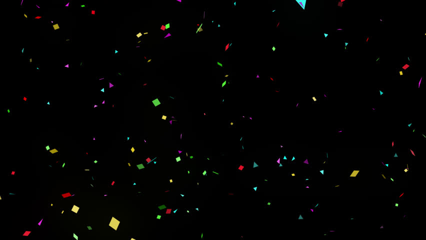 Colorful Party Popper Confetti Falling Overlay Background. Rainbow Confetti Flying Seamless Loop. 4k Ultra HD