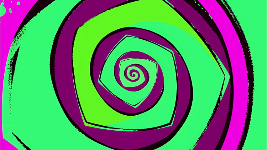 Cartoon-style animated spiral and radial pattern in vibrant colors. Hypnotic, abstract, and high-energy motion graphics perfect for dynamic backgrounds, comic-style effects, and psychedelic visuals. - Powered by Shutterstock - Get 15% off with code: PIKWIZARD15