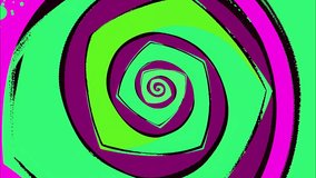 Cartoon-style animated spiral and radial pattern in vibrant colors. Hypnotic, abstract, and high-energy motion graphics perfect for dynamic backgrounds, comic-style effects, and psychedelic visuals. - Powered by Shutterstock - Get 15% off with code: PIKWIZARD15