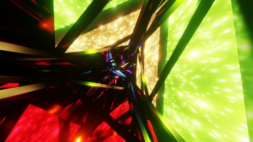 A 3d looping background of colorful infinity futuristic tunnel - suitable for the music visual artworks