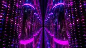 A 3d looping background of purple, blue infinity futuristic tunnel with columns - suitable for the music visual artworks - Powered by Shutterstock - Get 15% off with code: PIKWIZARD15