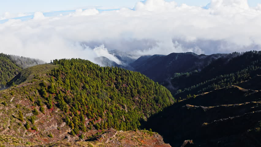 Aerial view of Caldera de Taburiente National Park on La Palma.
