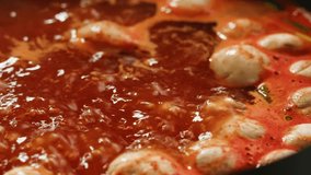 Japanese chinese hot pot noodles soup, Ramen with Beef or chicken, rice noodles with fried meat and mushrooms, Tom Yam kung Spicy Thai asian soup, chef cooking in traditional korean food.  - Powered by Shutterstock - Get 15% off with code: PIKWIZARD15