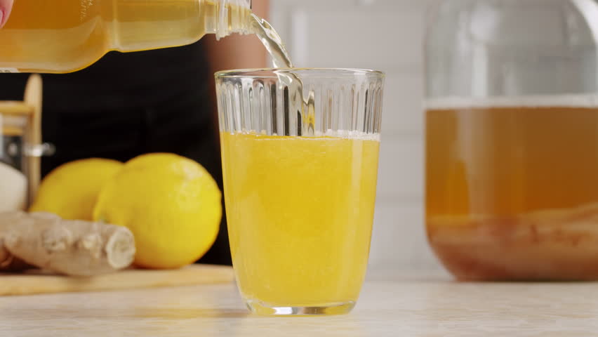 Kombucha tea, scoby fungus homemade Kombucha fermented drink, bacteria and yeast, fermentation, probiotic, Scoby, mushroom pro biotic, healthy fermented tea