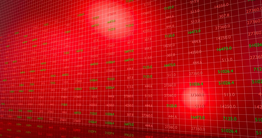 Black Monday or Great Depression. Trade profit in the stock market. The stock price falls, the red graph indicates a loss. Bear market condition, stagnation or falling of market prices. 3D Rendering.