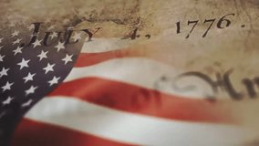 Commemorate the Fourth of July with a focus on the U.S. Constitution and the American flag. Reflect on the nation's founding principles and the enduring values of freedom and democracy. - Powered by Shutterstock - Get 15% off with code: PIKWIZARD15