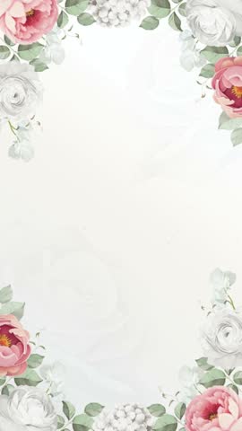 vertical video peonies flowers useful for greetings, or online wedding invitations with green screen background