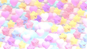 Looped kawaii stars on clouds animation. - Powered by Shutterstock - Get 15% off with code: PIKWIZARD15