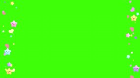 Looped kawaii stars and hearts flying up on green screen background animation. Social media live stream emojis. - Powered by Shutterstock - Get 15% off with code: PIKWIZARD15