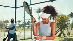 Athlete, tennis and woman with elbow injury for practice accident, tendon damage or torn ligament. Outdoor, padel and racket with joint pain on court for match fitness, bone fracture and inflammation - Powered by Shutterstock - Get 15% off with code: PIKWIZARD15