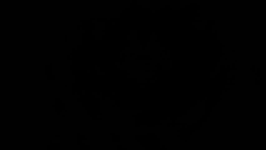 Baseball Ball Flying and Rotating in Super Slow Motion on Black Background, 1000 fps.