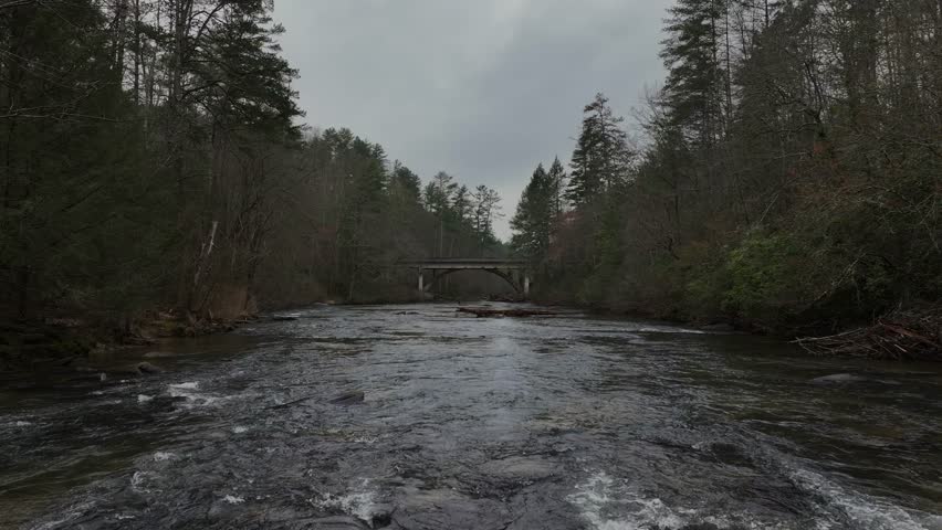 Drone view of Etowah River in Georgia