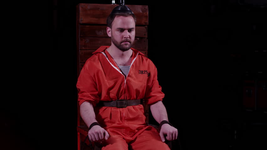 Man sitting in the electric chair on death row