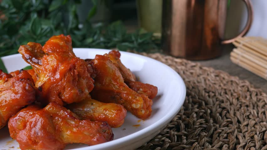 Classic New Orleans BBQ Roasted chicken buffalo wings.