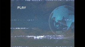 Animation of globe with digital lines and PLAY text over static interference. Global, technology, futuristic, internet, connectivity - Powered by Shutterstock - Get 15% off with code: PIKWIZARD15