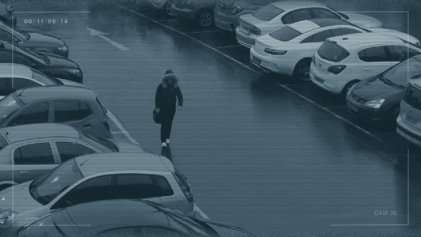 CCTV Anonymous People In City, Crime Evidence Concept