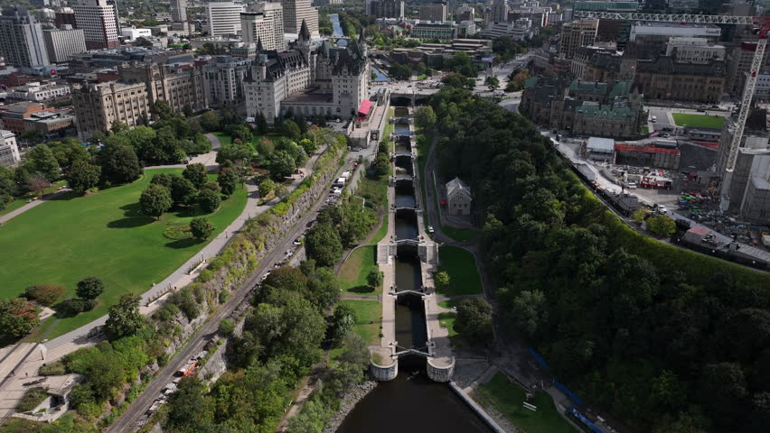 Ottawa aerial locks rideau canal ottawa river