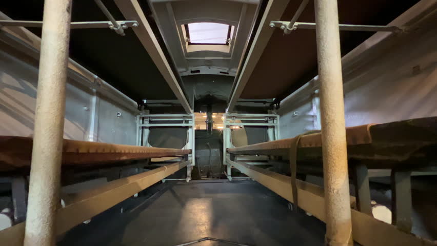 Second world war ambulance vehicle with beds