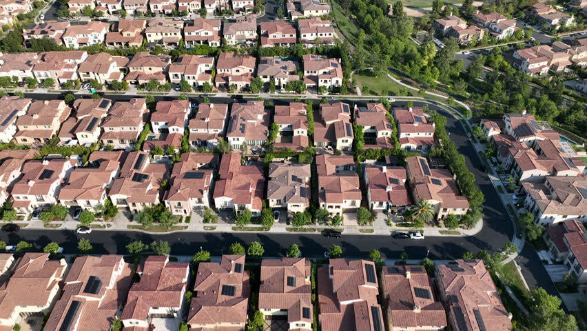 California suburb of Irvine homes and neighborhood