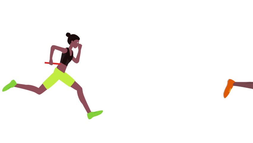 This is a video of a mixed relay in athletics.
