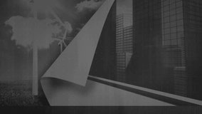 Financial data trends with bar and line graphs over animation of urban cityscape. Finance, analytics, economy, investment, stock, growth - Powered by Shutterstock - Get 15% off with code: PIKWIZARD15