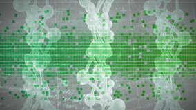Molecular structures and green digital data blocks in scientific animation. Science, technology, futuristic, virtual, innovation, abstract - Powered by Shutterstock - Get 15% off with code: PIKWIZARD15