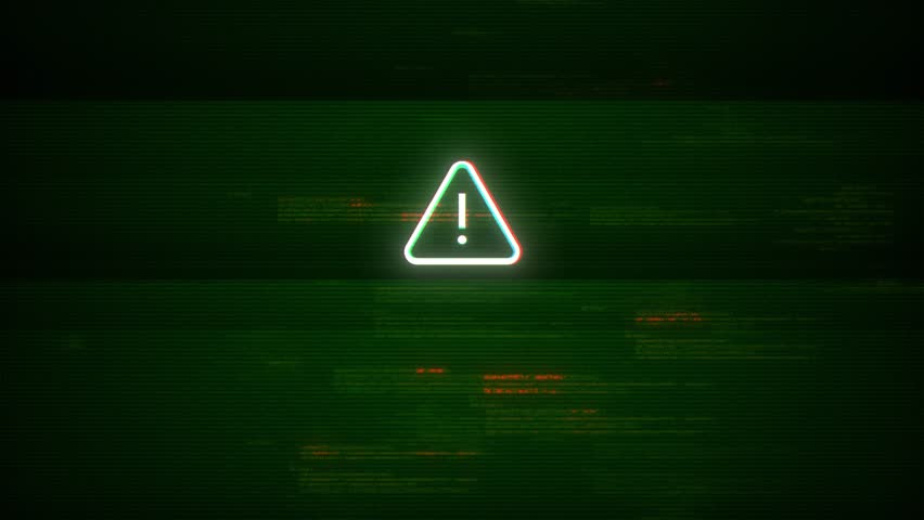 Overload attentions Screen motion on Abstract Technology Background Green Color