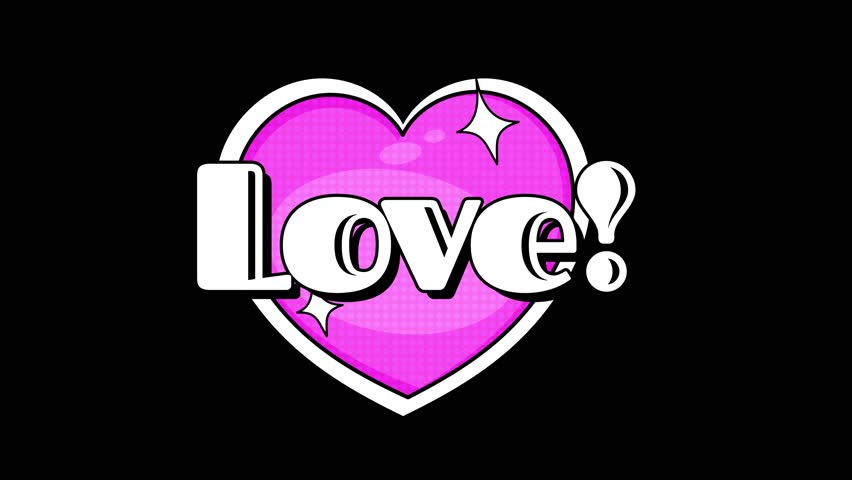 Love sticker. Heart sticker. Love sticker in comic style. Simple love heart icon. Concept for valentine's day.Sticker for Valentines Day, affection, marriage, wedding, anniversary.