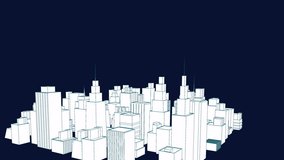 Abstract cityscape with glowing buildings under starry night sky animation. Urban, skyline, futuristic, nightscape, digital, lights - Powered by Shutterstock - Get 15% off with code: PIKWIZARD15