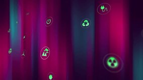 Colorful abstract background with currency symbols and chemical element animation. Finance, chemistry, technology, innovation, multimedia, digital - Powered by Shutterstock - Get 15% off with code: PIKWIZARD15