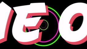 Neon circles animating around Game Over text on black background. Gaming, retro, technology, digital, arcade, colorful - Powered by Shutterstock - Get 15% off with code: PIKWIZARD15