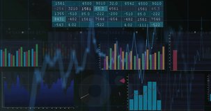 Displaying fluctuating market trends, animation of financial data charts and graphs. Finance, economy, investment, analytics, stock market, data visualization - Powered by Shutterstock - Get 15% off with code: PIKWIZARD15