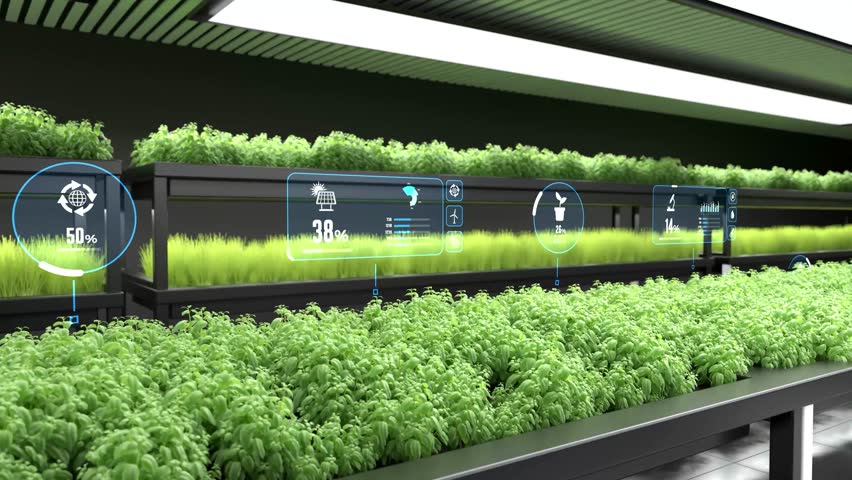 Hydroponics Vegetable Farm, Agriculture technology, Vegetable garden in the laboratory