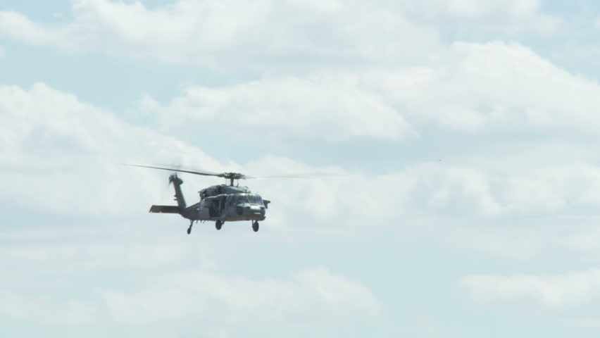 US Navy Sikorsky MH-60S Sea Hawk (aka. Knighthawk) helicopter in flight.