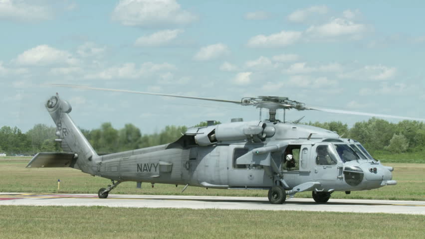 US Navy Sikorsky MH-60S Sea Hawk (aka. Knighthawk) helicopter takes off and
