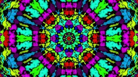 A glowing colorful stained glass kaleidoscope displays vibrant, luminous patterns arranged in symmetrical designs - Powered by Shutterstock - Get 15% off with code: PIKWIZARD15