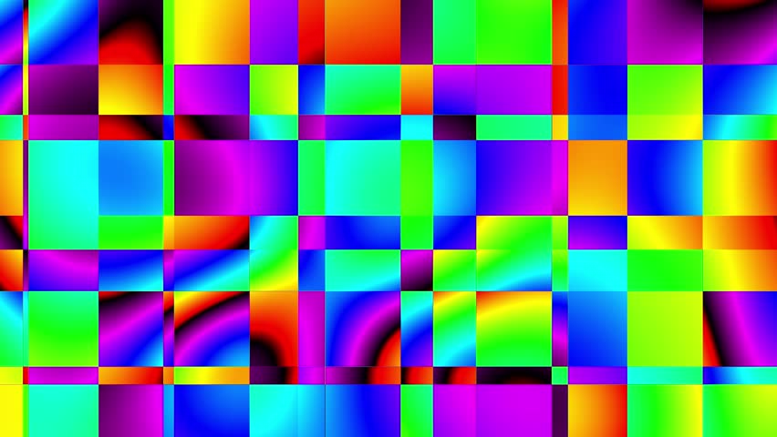 A loop background with distorted waves flowing across colorful mosaic patterns combines dynamic motion with vivid, fragmented designs