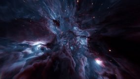 Seamless loop animation of flying through deep blue nebula, revealing layers of glowing cosmic clouds and distant stars. Ideal for space visuals, sci-fi films, and motion backgrounds - Powered by Shutterstock - Get 15% off with code: PIKWIZARD15