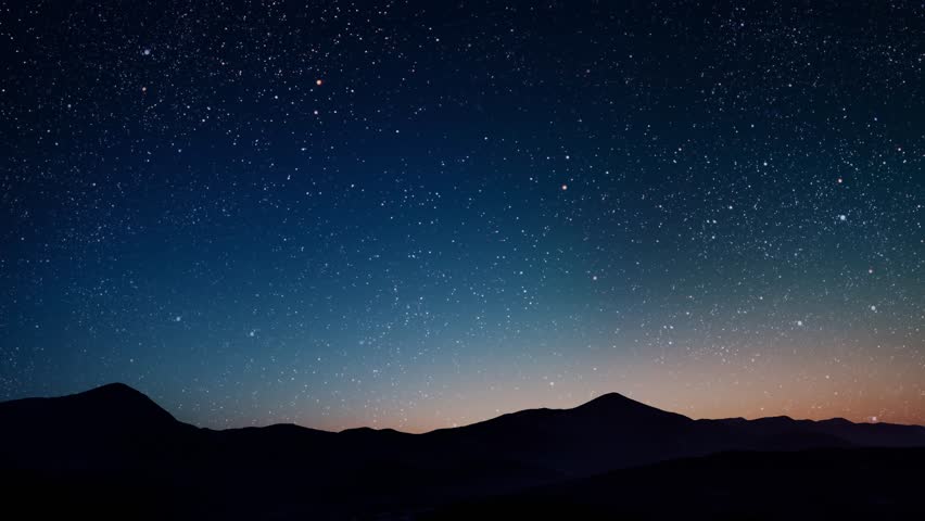 Night sky panorama with stars and moon