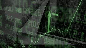 Green financial graphs and data processing animation over cityscape background. Finance, economy, analytics, investment, growth, technology - Powered by Shutterstock - Get 15% off with code: PIKWIZARD15