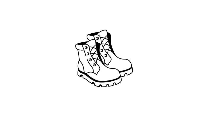 Safari shoes animated icon in doodle style 
