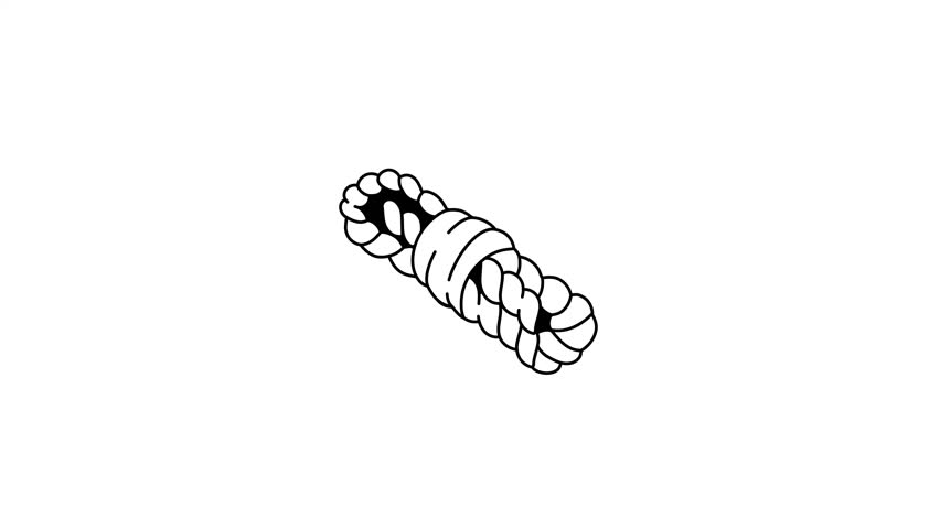 Tied rope animated icon in hand drawn style 
