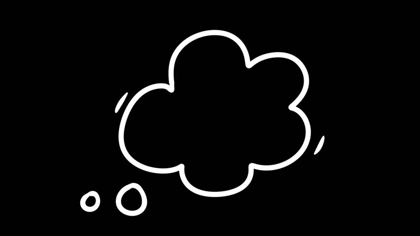 Speech bubble shape for message, dialogue in color, monochrome and chroma key version. Cartoon doodle 2d animation element. Hand drawn stop motion design.