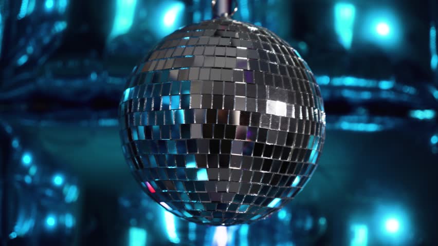 Nightclub Party with Colorful Disco Ball Reflections