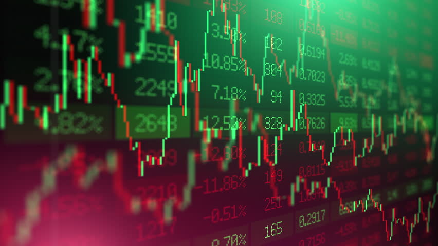 Stock market chart prices. Financial indexes candlestick graph. Investment analysis and currency exchange concept. Banks and global economy. Cryptocurrency and stocks trading