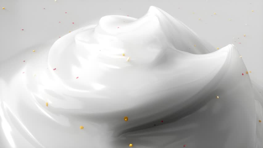 White face cream with essence particles, skin care cream texture, nourishing and moisturizing, close-up beauty face anti-aging and anti-wrinkle, cosmetic skin care solution,cosmetics ads,3d rendering.