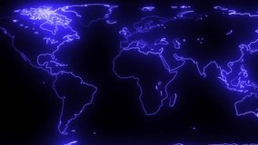 Neon Line World map with red location pins. representing global connections. Abstract red location point or map pin on path digital marketing technology. - Powered by Shutterstock - Get 15% off with code: PIKWIZARD15