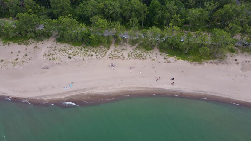 Presque Isle from the sky—endless beaches, lush forests, and the deep blue of Lake Erie create a breathtaking natural escape in Pennsylvania.
