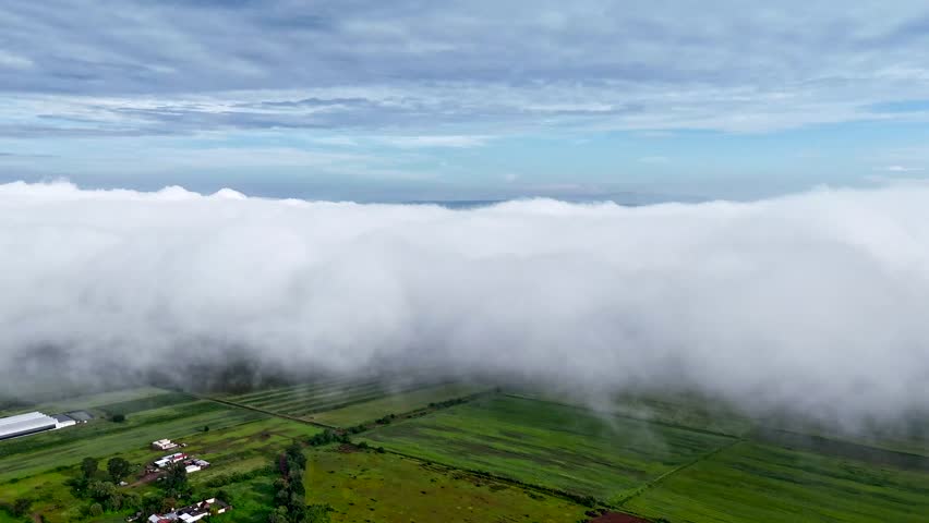 Cloud Movements Above Rural Mexico, Aerial Hyperlapse