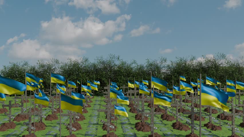 Cemetery of dead Ukrainians. The concept of Ukraine